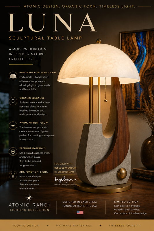 LUNA Sculptural Table Lamp